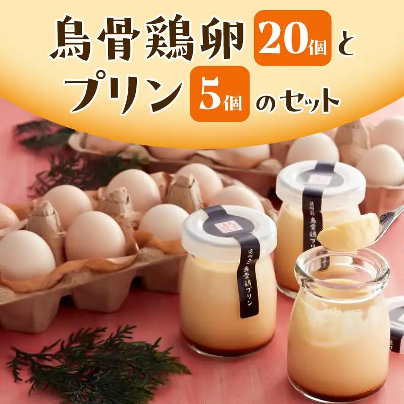 卵 鳥骨鶏卵 20個 プリン 5個 セット お菓子 卵