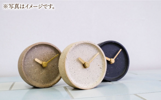 【美濃焼】タイルの手作り時計 Colon：antique すみ 時計 とけい 置き時計 インテリア タイル レース 陶磁器 焼き物 雑貨 おしゃれ インテリア 雑貨 おしゃれ 多治見市 / 杉浦製陶 [TAO028]