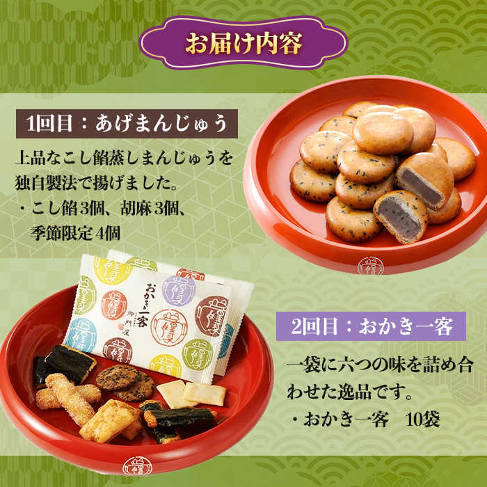 ＜4回 定期 ＞御門屋 お楽しみ プチ 定期便 ｜ おかき 和菓子 お菓子 スイーツ
