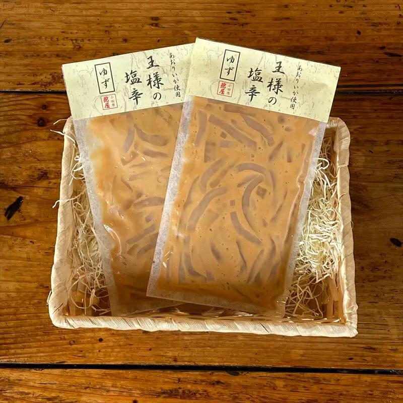 王様の塩辛 ゆず風味 小パック 2枚【 惣菜 いかの塩辛 あおりいか 珍味 柚子 お取り寄せ 御中元 お中元 お歳暮 父の日 母の日 贈り物 日本酒 焼酎 おつまみ 塩辛 塩辛】【家庭用 自宅用 贈答