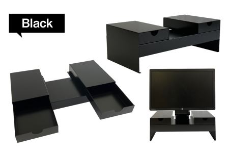 PC モニター台 黒 横幅50cm 奥行25cm 高さ16.5cm