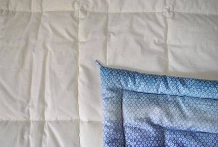 綿にこだわった 手作り 肌掛け ふとん（ブルー）｜あ！寝装広場ワタコウ 寝具 布団 掛け布団 M58S04