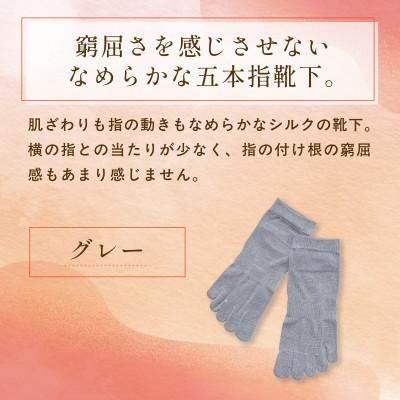 ふるさと納税 福知山市 京都西陣の絹糸屋さん『なめらかフィット。』シルク5本指靴下(スニーカー丈)グレー |  | 03