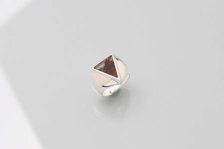 【1点もの】天然石トライアングルシルバーリング15号 ＜IVXLCDM＞ メンズジュエリー プレジャージャスパー R828-SV