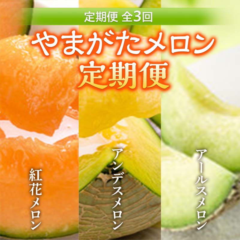 【ふるさと納税】《2025年発送先行予約》やまがたメロン定期便(全3回) FSY-0104