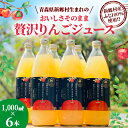 【ふるさと納税】青森県新郷村生まれの おいしさそのまま 贅沢りんごジュース 1000ml×6本【1552977】