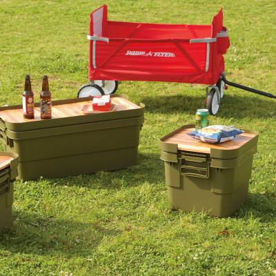 ふるさと納税 恵那市 アウトドア 収納ケース DIY風テーブルトップセット グリーン Sサイズ 2個 |  | 01