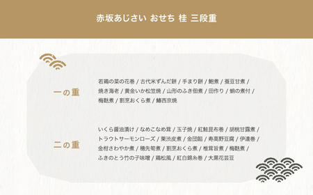 【年内配送】レビュー★4.7! 赤坂あじさい監修「桂」和風おせち 冷蔵 山形牛ローストビーフ やまがた地鶏入 お節 6.5寸 三段重 約3〜4人前 41品 重箱 aa-oczzx