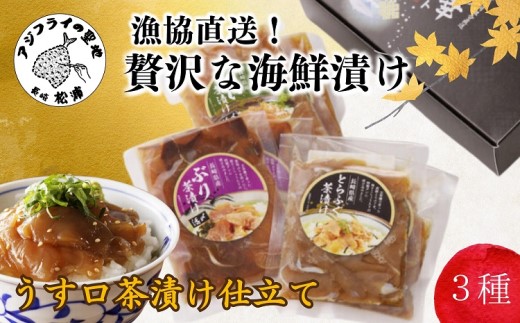 漁協直送！贅沢な海鮮漬け　3種×2袋(うす口茶漬け仕立て)【B2-147】