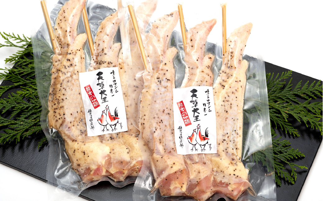 【山賊セット】 天草大王 幻の鶏 キャンプ BBQ 骨付きもも肉 800g 大手羽先 3本×2セット 計約 1.4kg