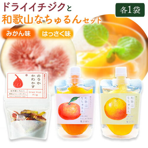 【ふるさと納税】ドライイチジクとなちゅるん(みかん味・はっさく味)のセット 各1袋 有限会社柑香園《30日以内に出荷予定(土日祝除く)》和歌山県 紀の川市 フルーツ 果物 柑橘 添加物不使用 ゼリー ドライフルーツ みかん はっさく イチジク いちじく 送料無料