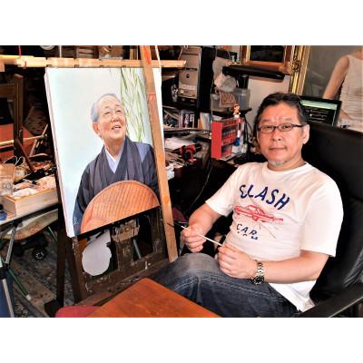 ふるさと納税 中野区 油絵人物肖像画
