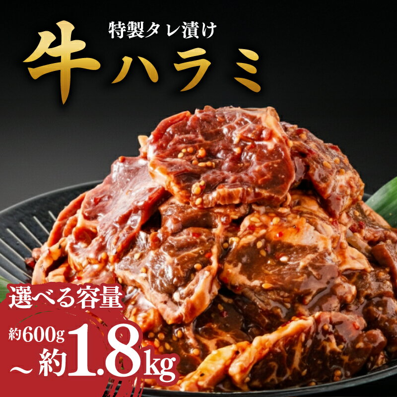 【ふるさと納税】牛 ハラミ 味付けハラミ 牛ハラミ 選べる 容量 300g×2~6パック 冷凍 真空パック 小分け 牛肉 選べる内容量 便利 焼くだけ たれ付き 簡単調理 おかずの一品 牛サガリ 焼肉 焼き肉 肉 牛肉 ハラミ肉 タレ漬けハラミ 味付き肉 バーベキュー BBQ 福岡 川崎