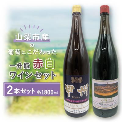 ふるさと納税 山梨市 【山梨市産】一升瓶赤白ワインセット(3)