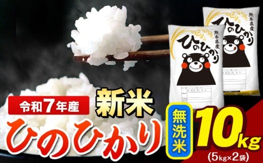 新米 令和7年産 ひのひかり 無洗米 10kg 《12月中旬-2月末頃出荷》 5kg×2袋 熊本県産（荒尾市産含む） 米 精米 ひの