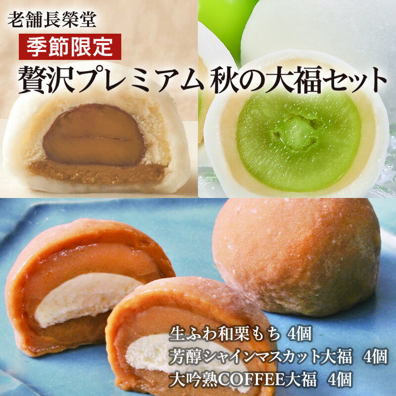 【ふるさと納税】老舗長榮堂「【季節限定】贅沢プレミアム 秋の大福セット」 計12個 FZ21-947 菓子 和菓子 スイーツ お取り寄せ