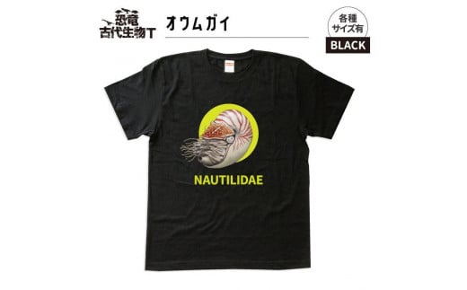 恐竜・古代生物Tシャツ　オウムガイ　サイズ100（キッズ・ユニセックス）