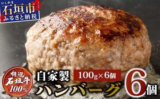 石垣牛 100% 自家製 ハンバーグ 600g 100g×6個 | 高級 黒毛和牛