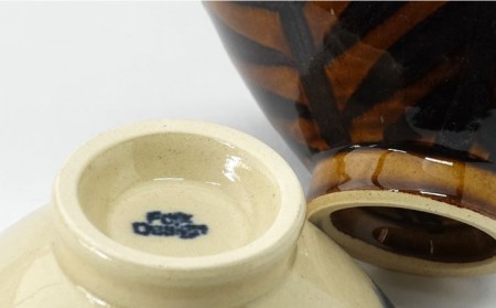 【波佐見焼】Folk Design 二色巻・矢羽根飴釉 茶碗 ペアセット 食器 皿 【玉有】 [IE22] 波佐見焼