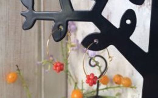 珊瑚のフープピアスボール 【有限会社米沢サンゴ店】 [ATCX025]