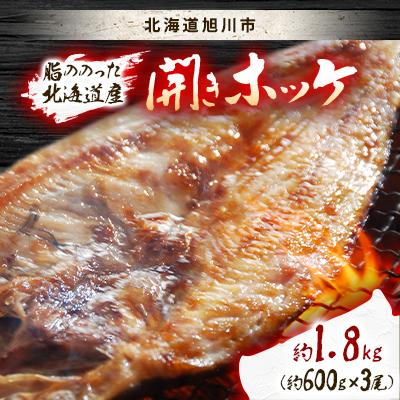 ふるさと納税 旭川市 厳選 脂ののった北海道産開きホッケ約1.8kg(約600g×3尾)セット_01701