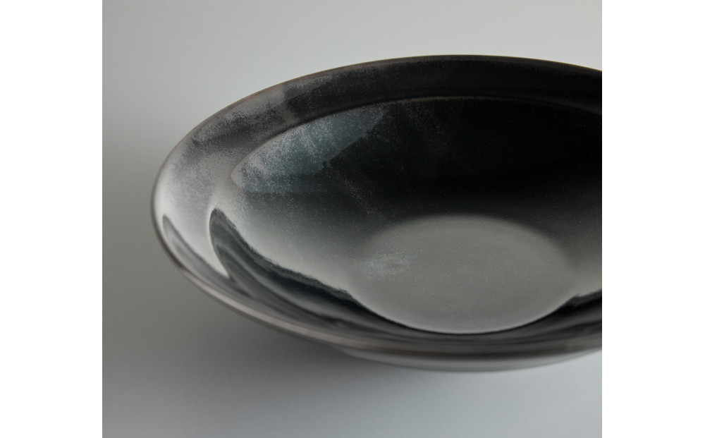Tableware Shallow Bowl Rimペアセット21cm 藍墨