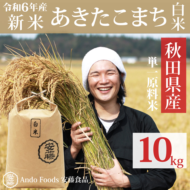 《令和6年産 新米》秋田県産 あきたこまち 10kg(10kg×1袋) 【白米】令和6年産