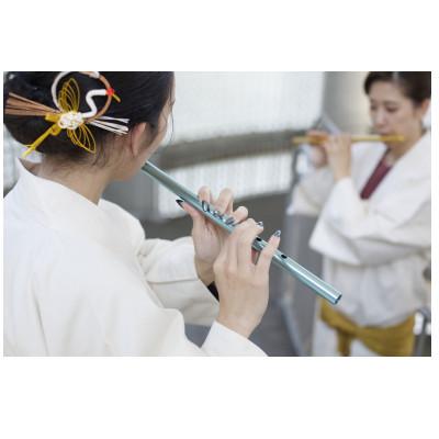 ふるさと納税 磐田市 洒楽斎「SYARAKUSAI」アルミ製横笛(水色　つや消し) |  | 01