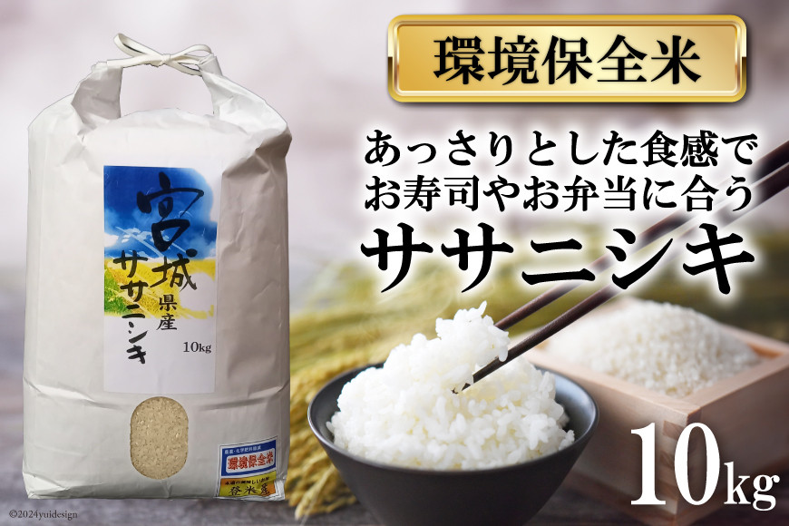 
            米 宮城県産 ササニシキ 環境保全米 10kg [菊武商店 宮城県 気仙沼市 20564814] お米 こめ コメ 白米 精米 ブランド米 ご飯 ごはん 小分け 家庭用 レビューキャンペーン 感想
          