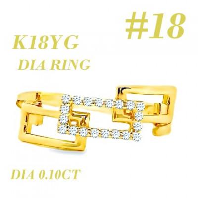 ふるさと納税 笛吹市 K18 チェーンリンクリングDIA0.1CT RADR-6937DI-Y #18