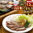 【ふるさと納税】【3ヶ月定期便】 GI認証 くまもとあか牛 焼肉用 3回合計1.2kg 1回400g 熊本県産 九州産 あか牛 牛肉 お肉 肉 バーベキュー BBQ 定期便 国産 冷凍 送料無料