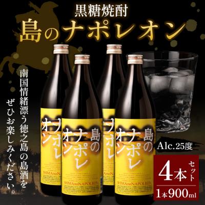 ふるさと納税 天城町 【鹿児島県天城町】黒糖焼酎 島のナポレオン 900ml×4本セット 合計3.6L 瓶 酒 焼酎