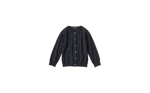 6-129 【ファミリア】丸首カーディガン　綿100％　※ネイビー　１００ｃｍ　ALPEB002-NV-100