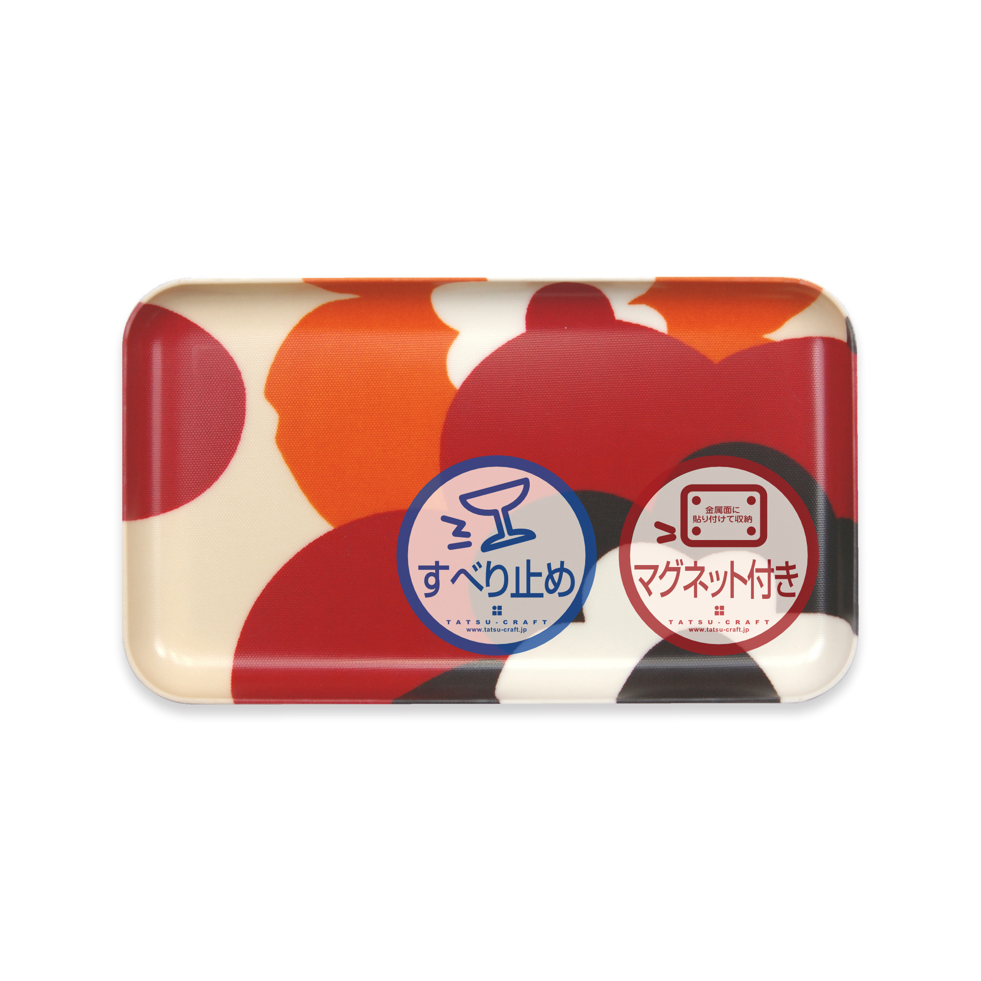 TATSU-CRAFT マグネットトレー SS 21.5cm フフラ SR サンシャインレッド すべり止め付き ［Tk1059］ 303446_DA90801VC02