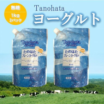 【ふるさと納税】たのはたプレーンヨーグルト【無糖】1000ml　2パック　【配送不可地域：離島】【1588649】