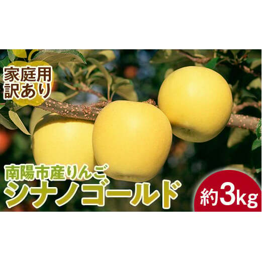 【令和6年産先行予約】 〈訳あり品 家庭用〉 りんご 「シナノゴールド」 約3kg (8～12玉前後) 《令和6年10月中旬～発送》 『平農園』 リンゴ 果物 フルーツ 山形県 南陽市 [1647]