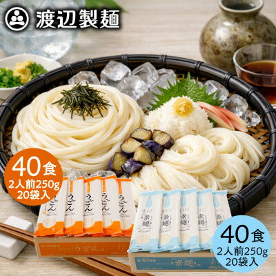【ふるさと納税】そうめん40食・うどん40食(合計80食・10kg)乾麺セット 信州八ヶ岳よりお届け【1746373】