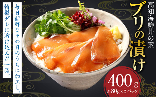 高知の海鮮丼の素「ブリの漬け」 約80g×5パック