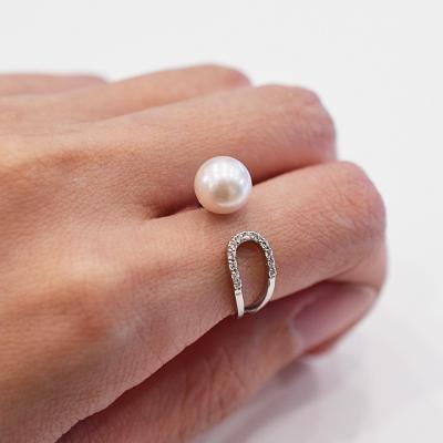 ふるさと納税 天草市 あこや真珠 ホワイトピンク 8-8.5mm 1粒 リング【11号〜13号まで】_S101-387 |  | 02