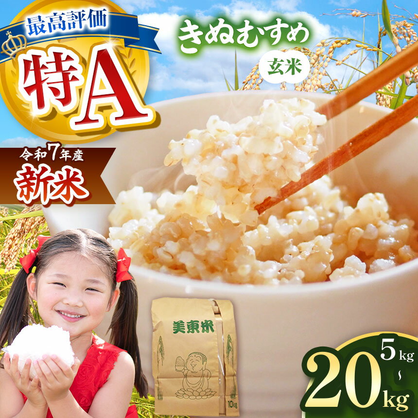 【ふるさと納税】 令和7年度産 新米 きぬむすめ ( 玄米 5kg ~ 20kg ) 先行予約 ＜ 2025年9月中旬～12月より順次発送予定 ＞ ｜ 米 精米 新米 玄米 米 雑穀 お米 コメ 単一米 きぬむすめ 絹娘 山口 美祢 秋吉台 5kg 10kg 15kg 20kg