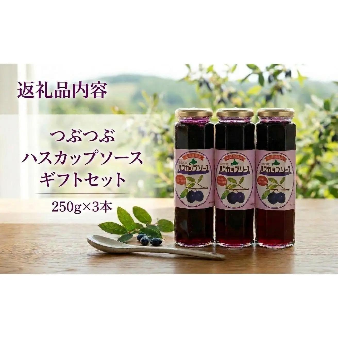 ハスカップソース　＜北の大地の恵み＞つぶつぶハスカップ ギフトセット　250g×3本【1002315】