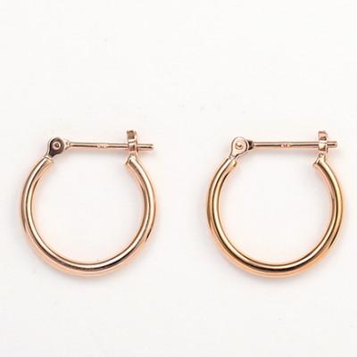 ふるさと納税 昭和町 K18ピンクゴールド　フープピアス　太さ1.5mm・直径13.0mm　111662