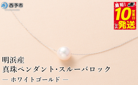 保証書付き＜真珠ペンダント・スルーバロック（ホワイトゴールド）＞8.0～9.0mm 純国産 高品質 アコヤ パール あこや ネックレス アクセサリー レディース 女性 誕生日 記念日 成人祝い 明浜産 佐藤真珠 愛媛県 西予市【常温】『最短10営業日以内に順次発送予定』ASS0014
