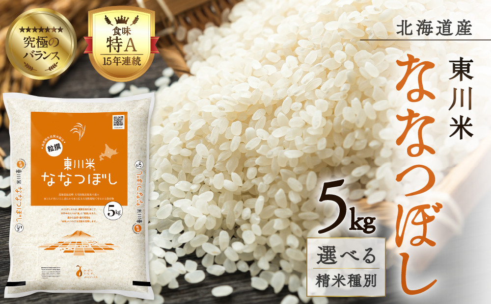 
            【選べる精米種別！】東川米 ななつぼし5kg
          