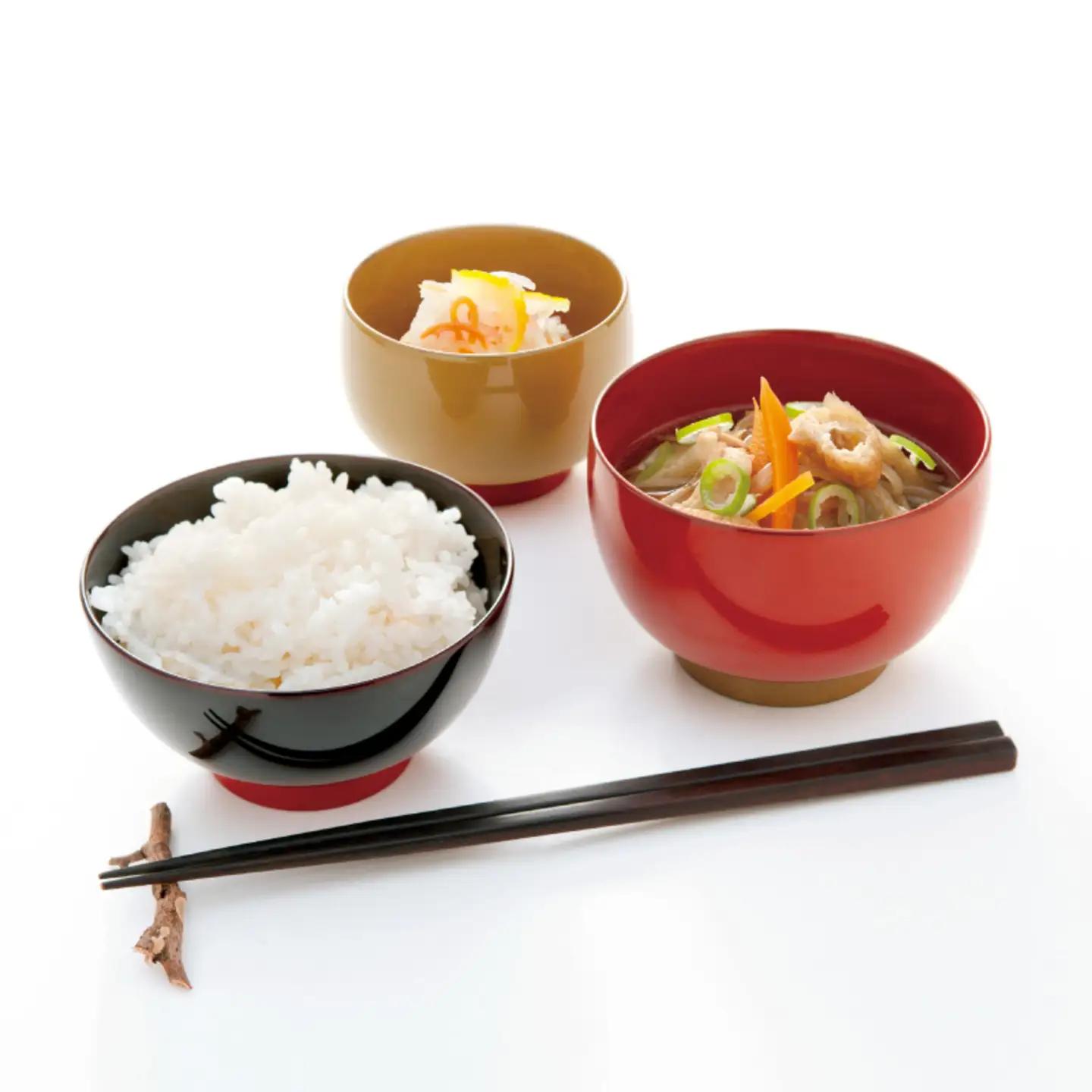 【数量限定・在庫限りで受付終了】aisomo cosomo 飯椀　食卓を彩る飯椀＜100%天然漆＞【老舗塗師屋創業230年】レッド×ベージュ