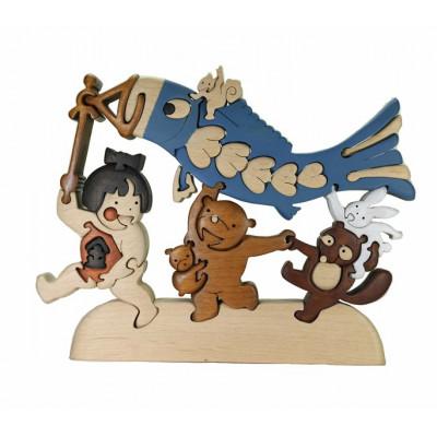 ふるさと納税 河内長野市 コイノボリと金太郎 知育玩具 木製パズル