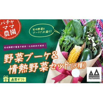 ふるさと納税 下妻市 野菜ブーケと情熱野菜セット9品　通常ギフト　メッセージカードつき