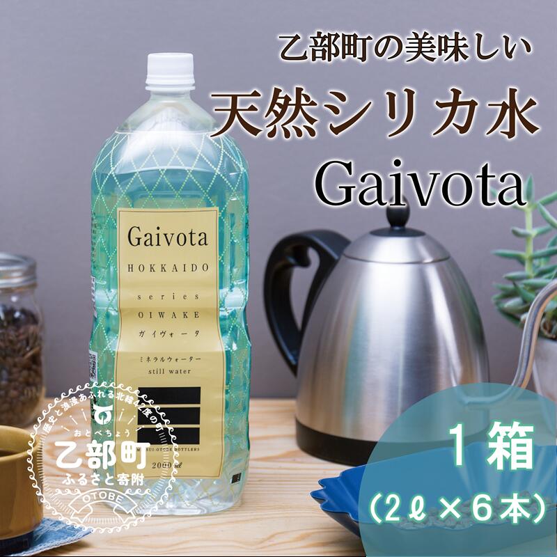 【ふるさと納税】＜Gaivota　1箱（2L×6本/箱）＞北のハイグレード食品 天然シリカ水 ミネラルウォーター 軟水 北海道産 北海道 国産 乙部町 天然水 美容 ケイ素 無添加 シリカ ガイヴォータ 美肌 ミネラル 口当たり まろやか 備蓄 災害 災害用 非常用 送料無料