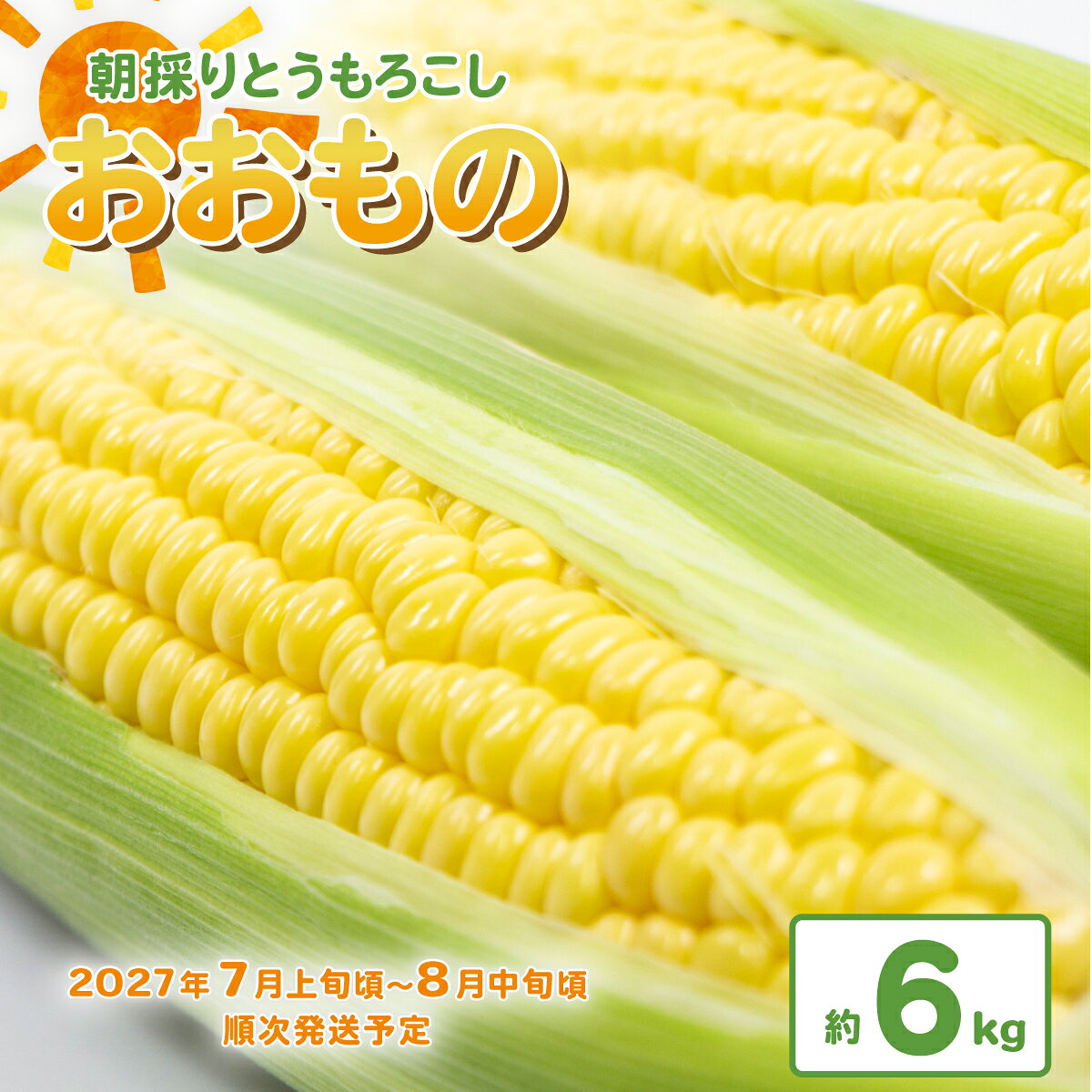 【ふるさと納税】とうもろこし スイートコーン トウモロコシ 朝採り 朝採れ 新鮮 5000円 ～ 10000円 1万円 令和9年産 朝採りとうもろこし (おおもの) 約 6kg 【先行予約：2027年7月上旬～8月中旬ころ順次発送予定】