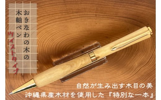 
            おきなわの木の木軸ペン（ツイストタイプ）｜ペン ボールペン 木 木軸 木材 木軸ペン 特別 受注生産 職人 手作り ツイスト式 文具 文房具 筆記用具 沖縄 沖縄県 豊見城市(CL001)
          